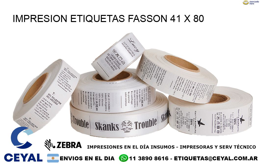 IMPRESION ETIQUETAS FASSON 41 x 80