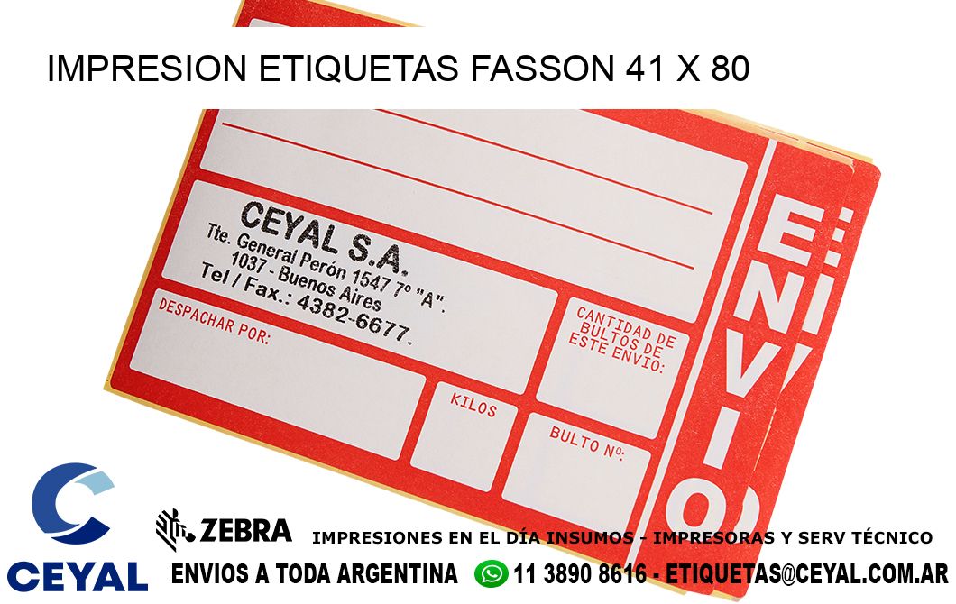 IMPRESION ETIQUETAS FASSON 41 x 80