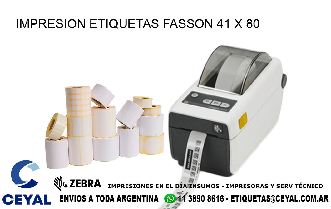 IMPRESION ETIQUETAS FASSON 41 x 80