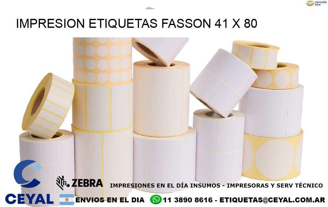 IMPRESION ETIQUETAS FASSON 41 x 80