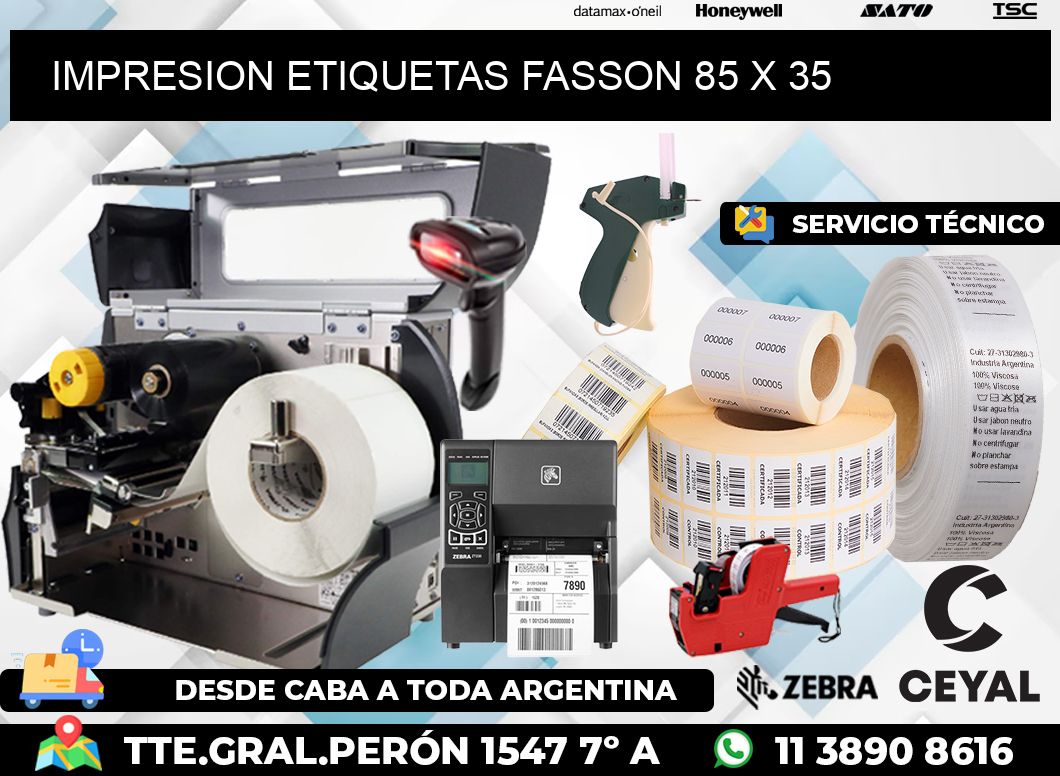 IMPRESION ETIQUETAS FASSON 85 x 35