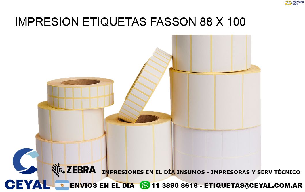 IMPRESION ETIQUETAS FASSON 88 x 100