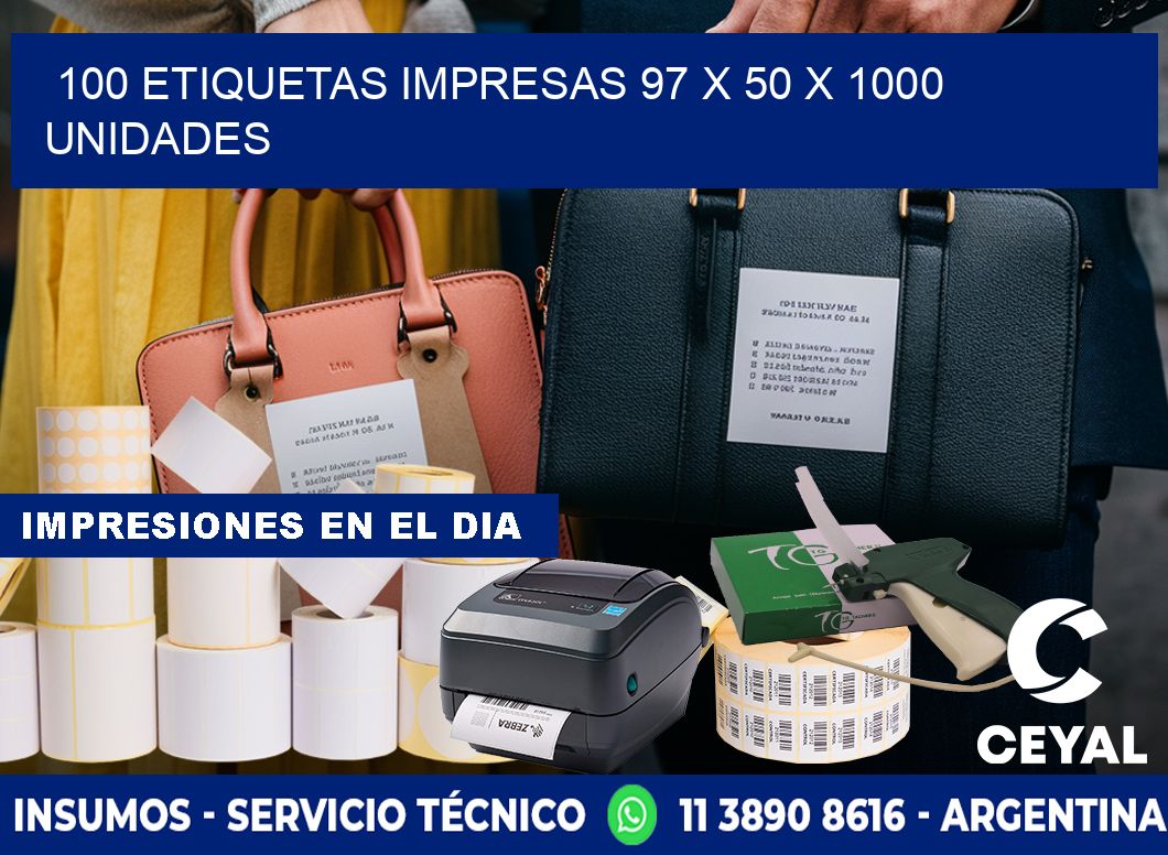 100 ETIQUETAS IMPRESAS 97 x 50 X 1000 UNIDADES