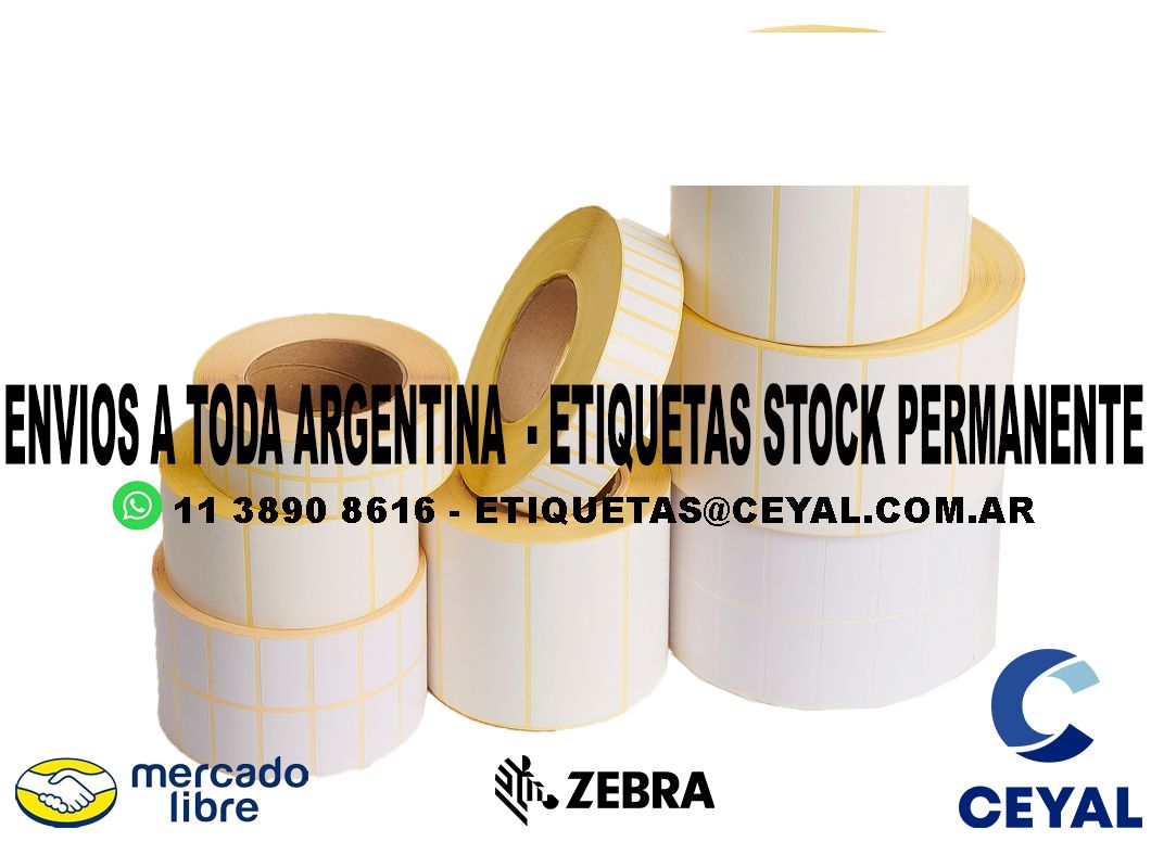 135 ETIQUETAS PAPEL TERMICO 74 x 26 X1200 UNIDADES