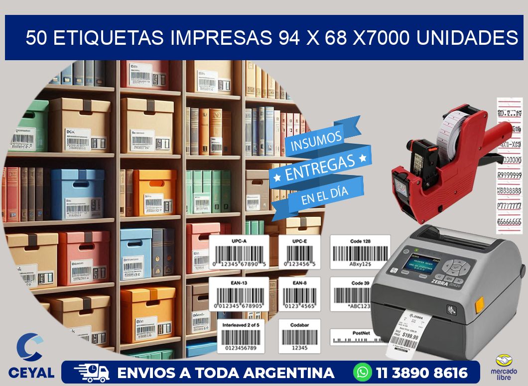 50 ETIQUETAS IMPRESAS 94 x 68 X7000 UNIDADES