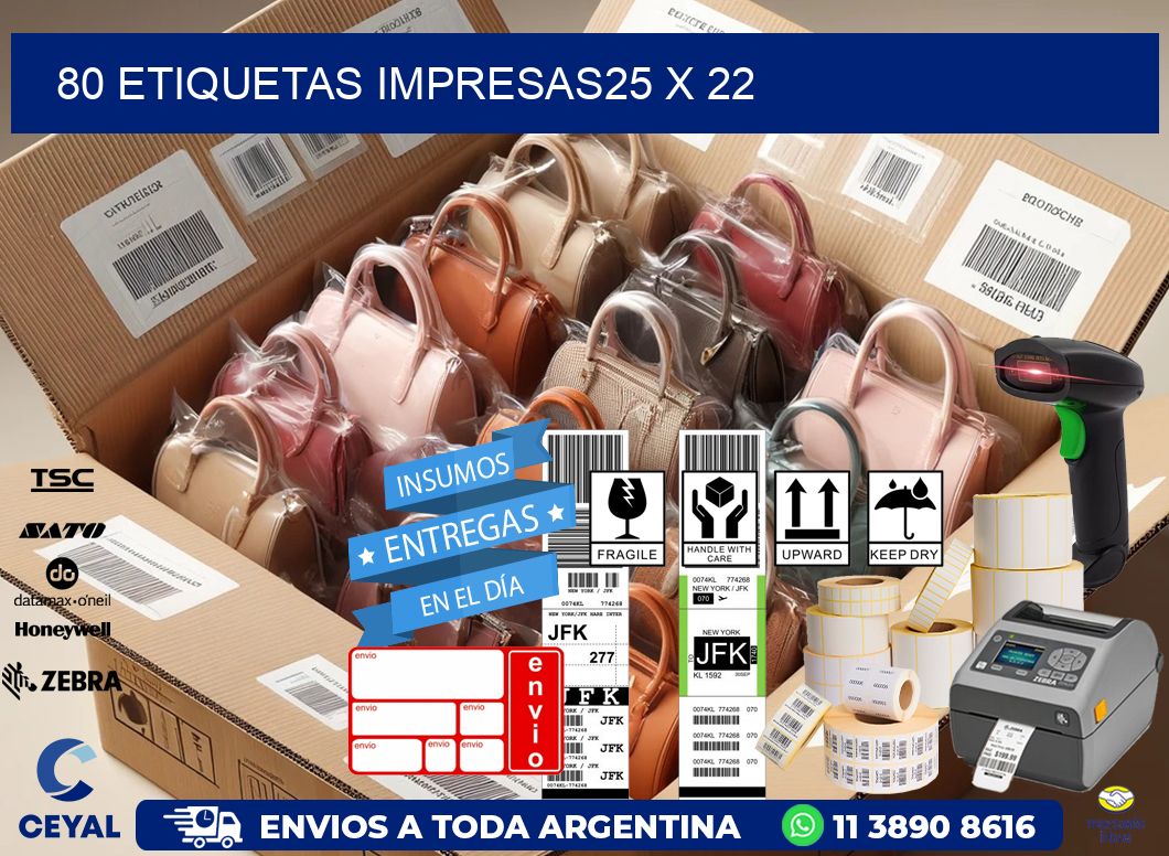 80 ETIQUETAS IMPRESAS25 x 22