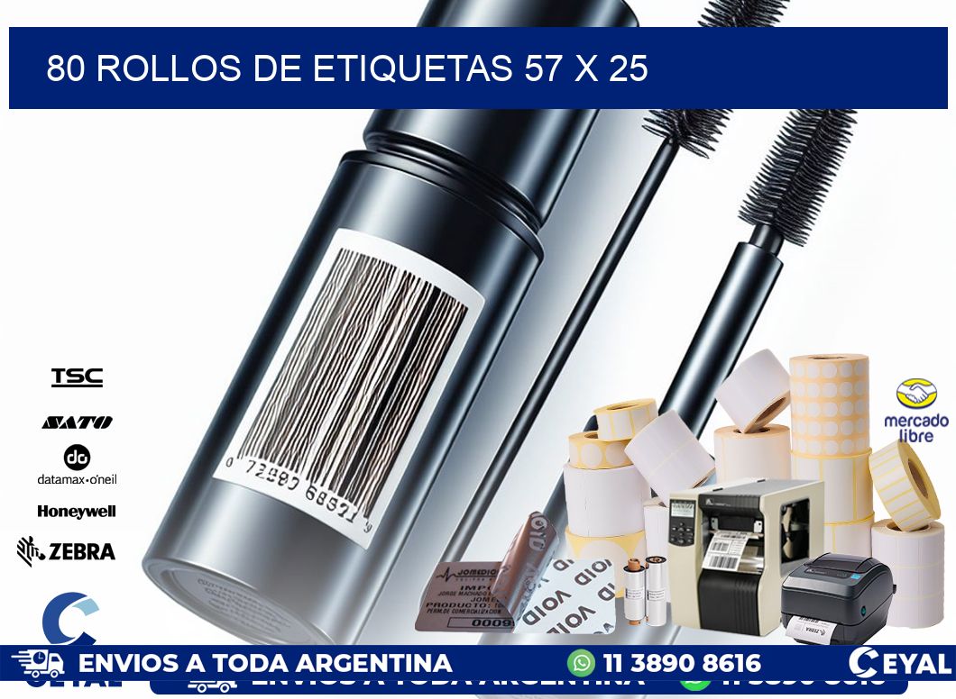 80 ROLLOS DE ETIQUETAS 57 x 25