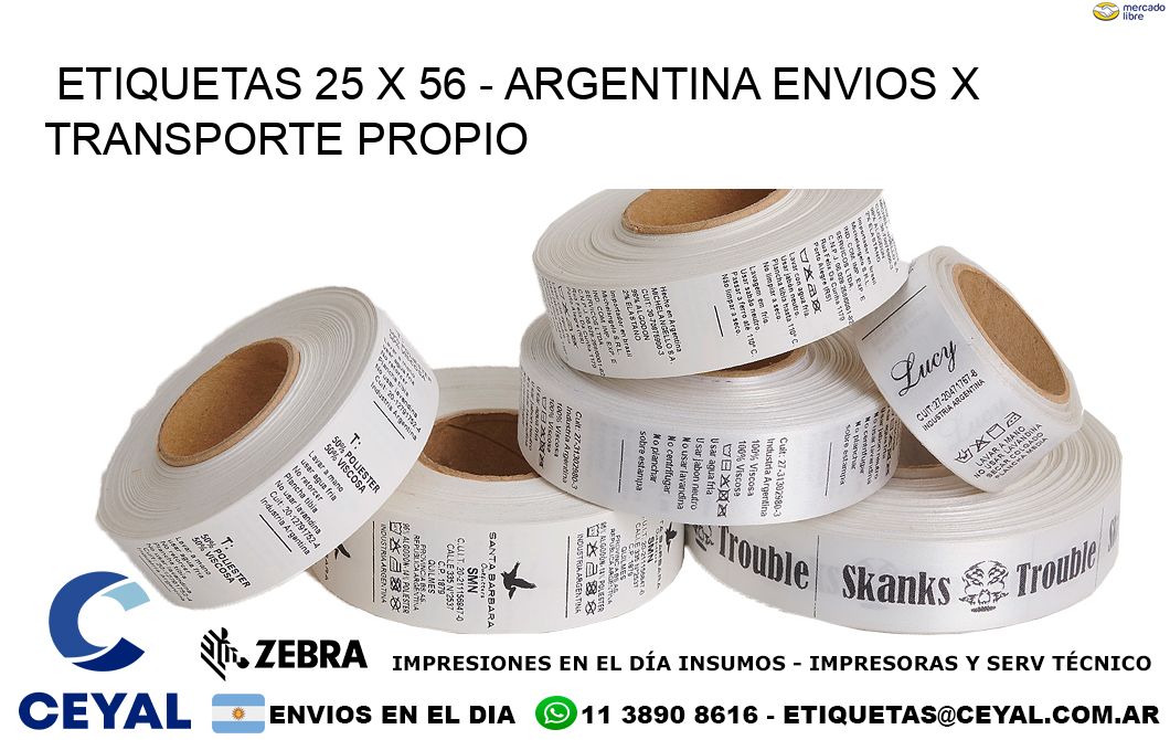 ETIQUETAS 25 x 56 - ARGENTINA ENVIOS X TRANSPORTE PROPIO