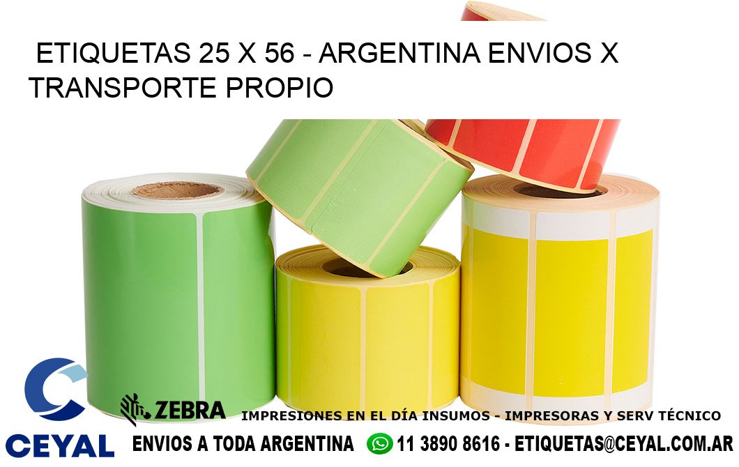 ETIQUETAS 25 x 56 - ARGENTINA ENVIOS X TRANSPORTE PROPIO