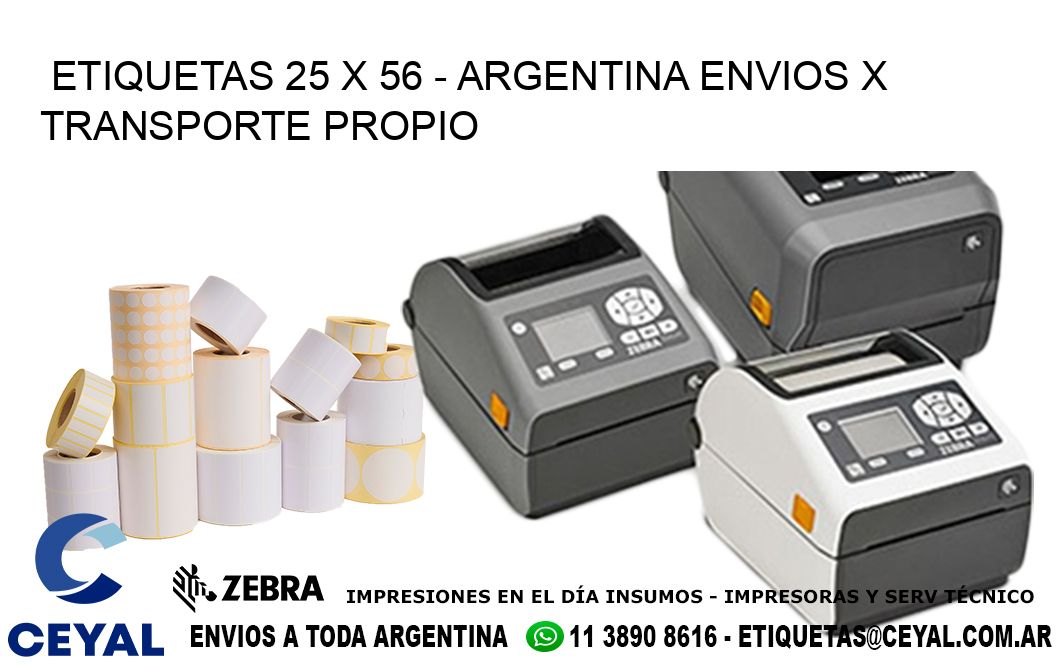 ETIQUETAS 25 x 56 - ARGENTINA ENVIOS X TRANSPORTE PROPIO