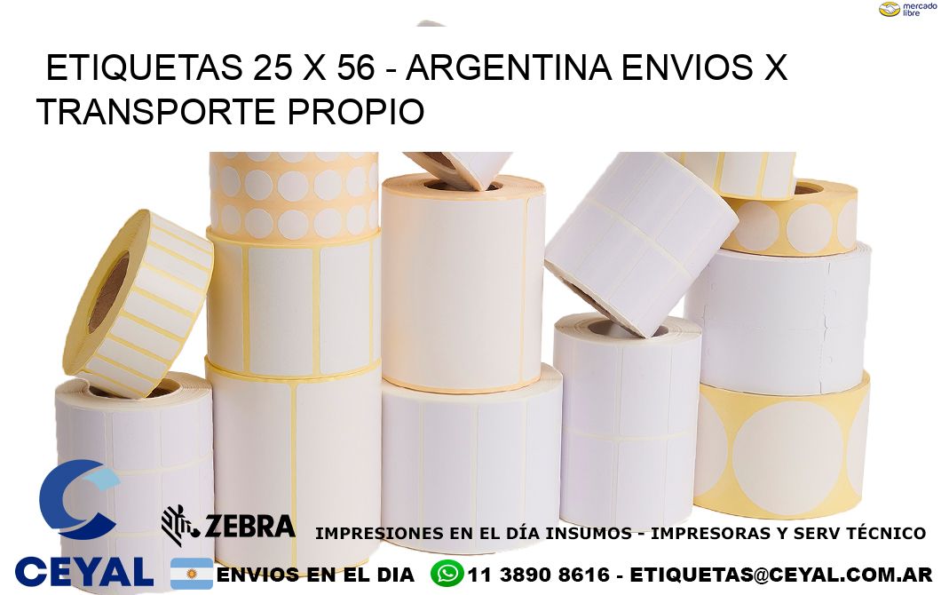 ETIQUETAS 25 x 56 – ARGENTINA ENVIOS X TRANSPORTE PROPIO