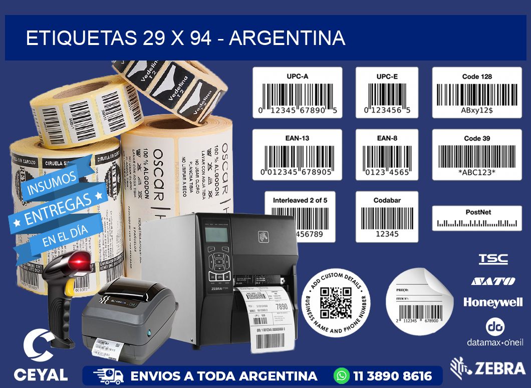 ETIQUETAS 29 x 94 - ARGENTINA