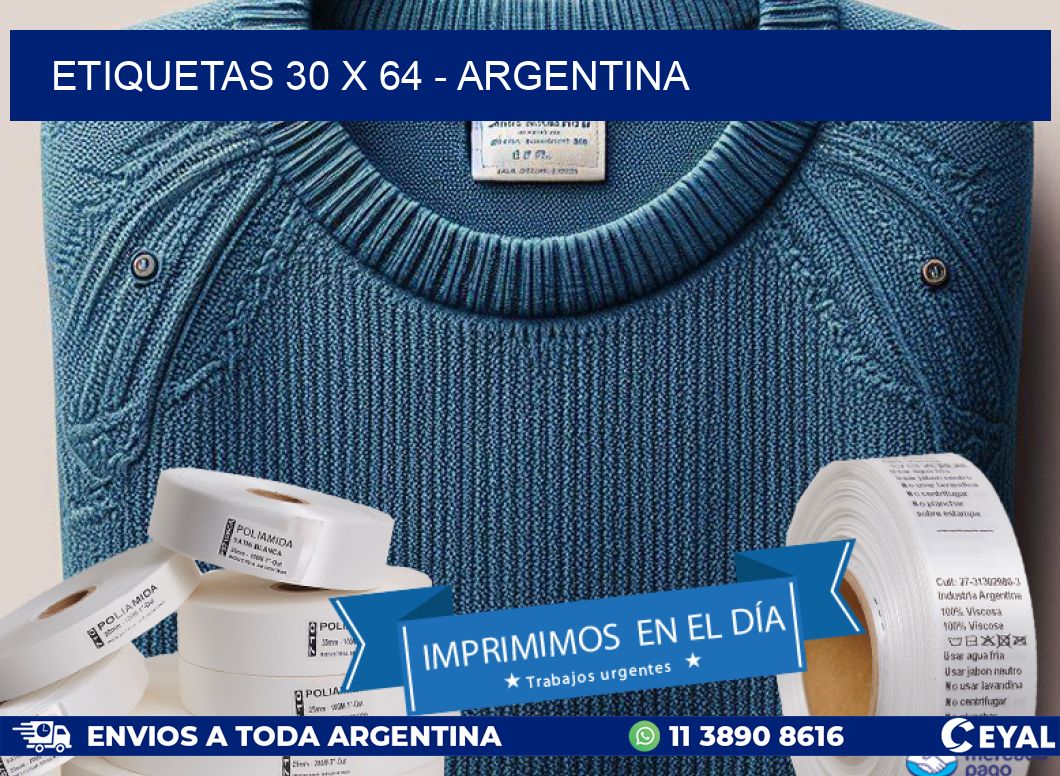 ETIQUETAS 30 x 64 - ARGENTINA