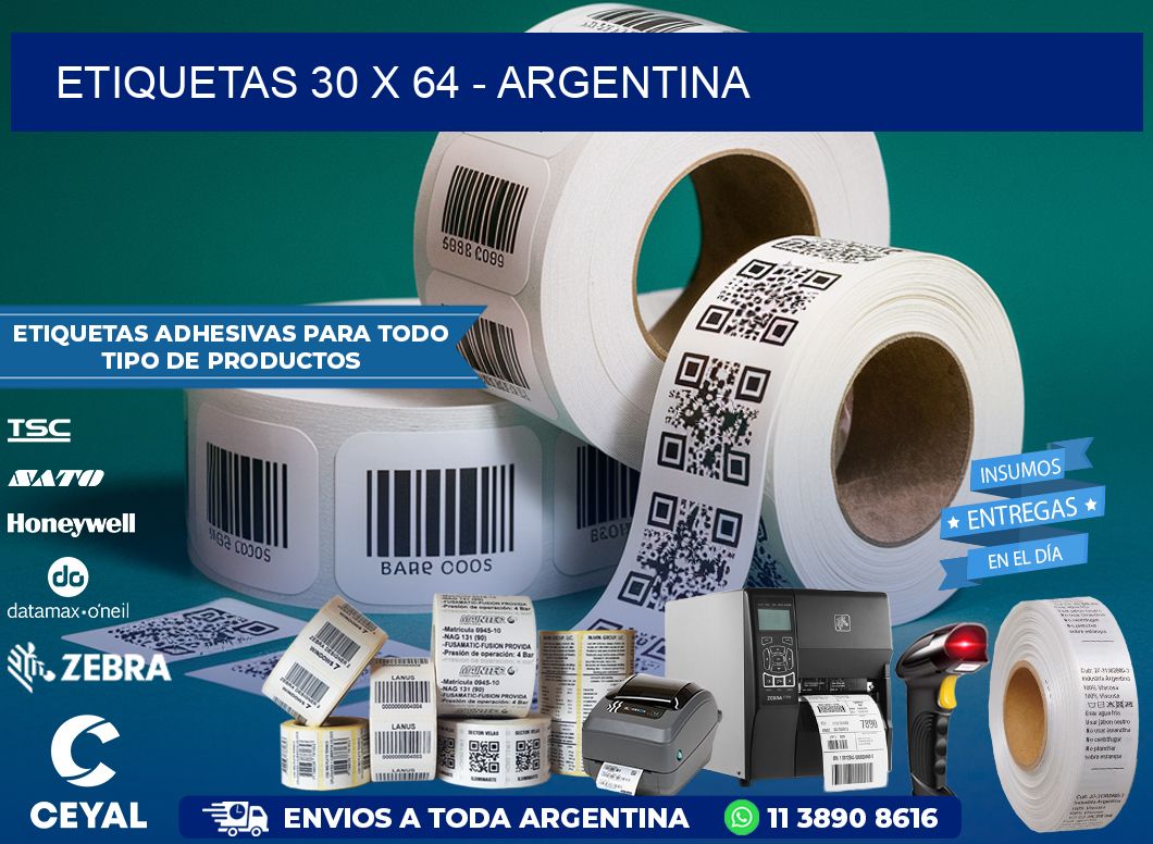 ETIQUETAS 30 x 64 - ARGENTINA