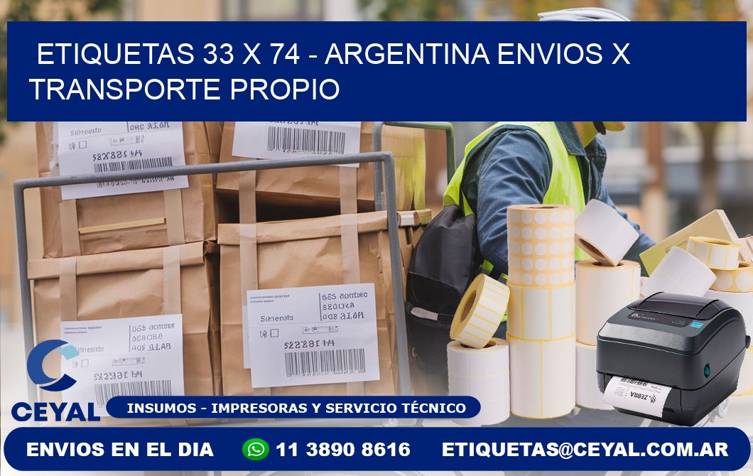 ETIQUETAS 33 x 74 - ARGENTINA ENVIOS X TRANSPORTE PROPIO