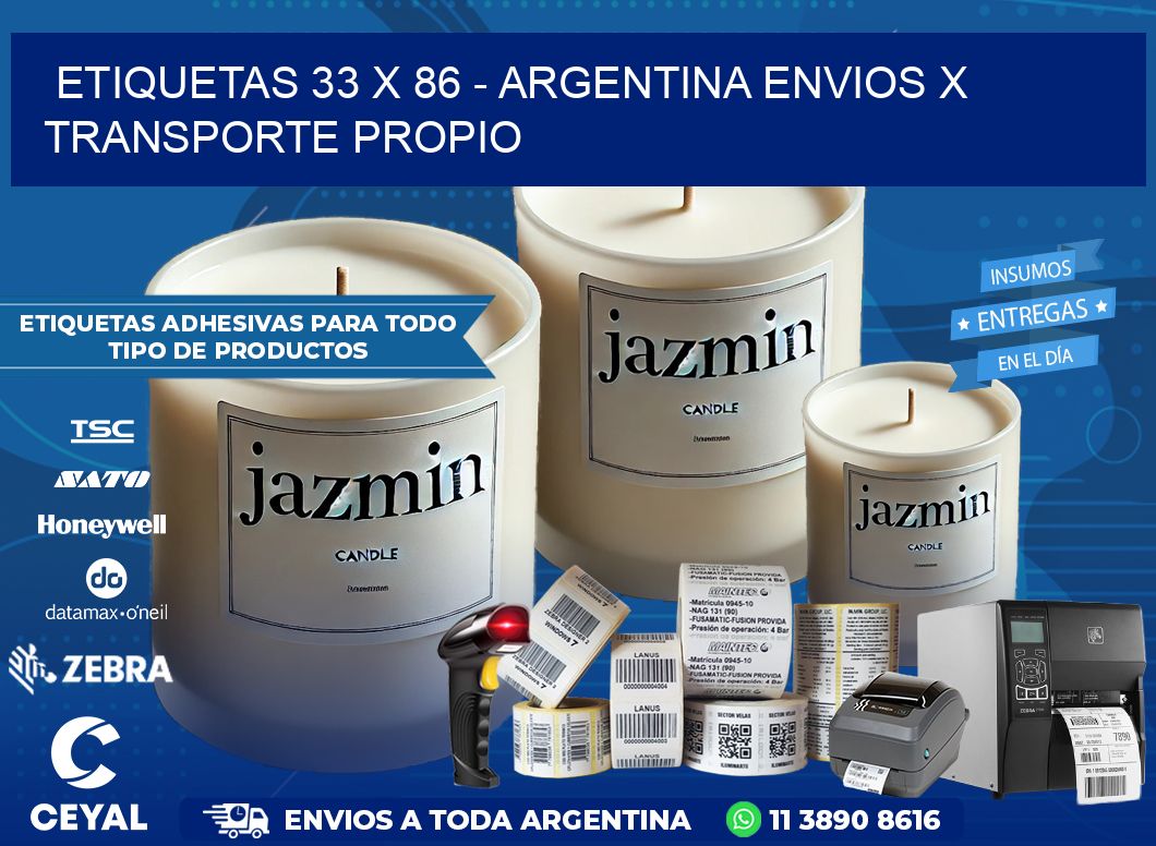 ETIQUETAS 33 x 86 – ARGENTINA ENVIOS X TRANSPORTE PROPIO