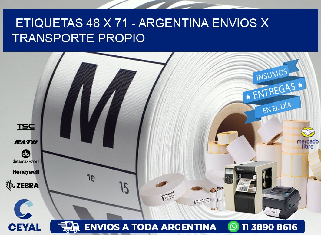 ETIQUETAS 48 x 71 - ARGENTINA ENVIOS X TRANSPORTE PROPIO