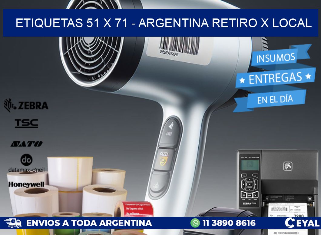 ETIQUETAS 51 x 71 - ARGENTINA RETIRO X LOCAL