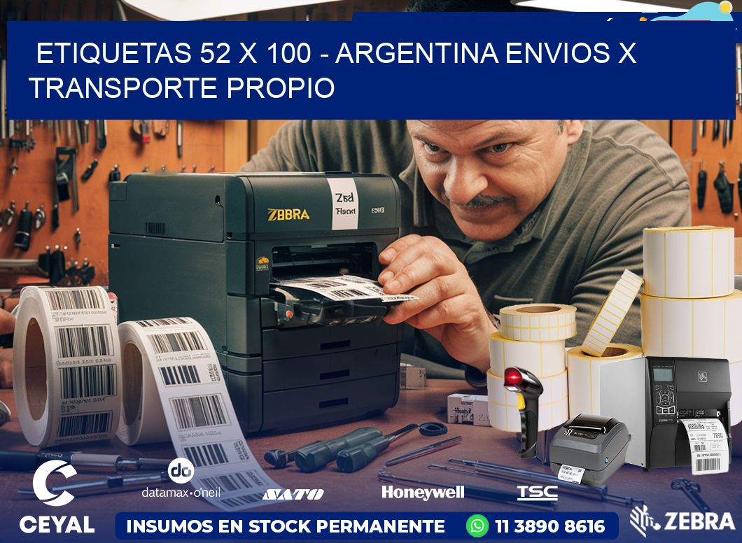 ETIQUETAS 52 x 100 - ARGENTINA ENVIOS X TRANSPORTE PROPIO