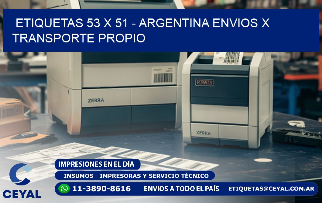 ETIQUETAS 53 x 51 - ARGENTINA ENVIOS X TRANSPORTE PROPIO