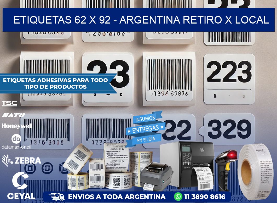 ETIQUETAS 62 x 92 – ARGENTINA RETIRO X LOCAL