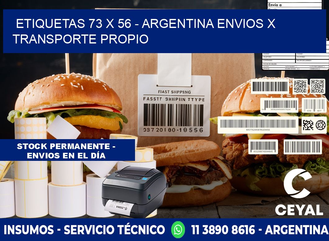 ETIQUETAS 73 x 56 - ARGENTINA ENVIOS X TRANSPORTE PROPIO