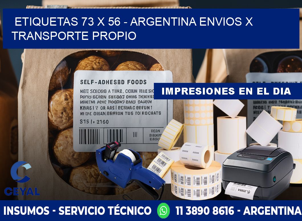 ETIQUETAS 73 x 56 - ARGENTINA ENVIOS X TRANSPORTE PROPIO