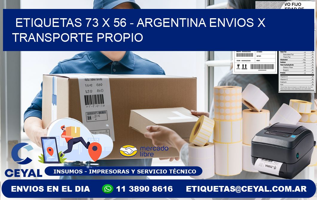 ETIQUETAS 73 x 56 - ARGENTINA ENVIOS X TRANSPORTE PROPIO