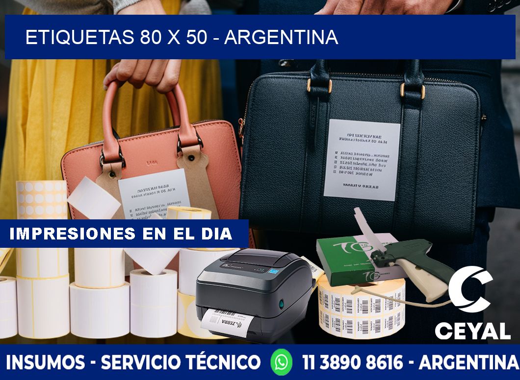 ETIQUETAS 80 x 50 - ARGENTINA