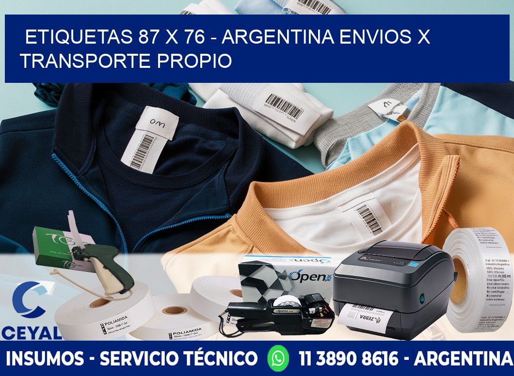 ETIQUETAS 87 x 76 - ARGENTINA ENVIOS X TRANSPORTE PROPIO