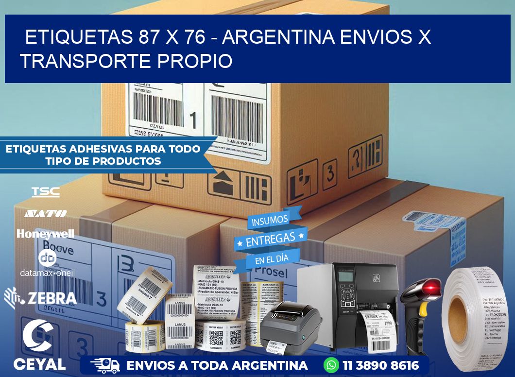 ETIQUETAS 87 x 76 - ARGENTINA ENVIOS X TRANSPORTE PROPIO