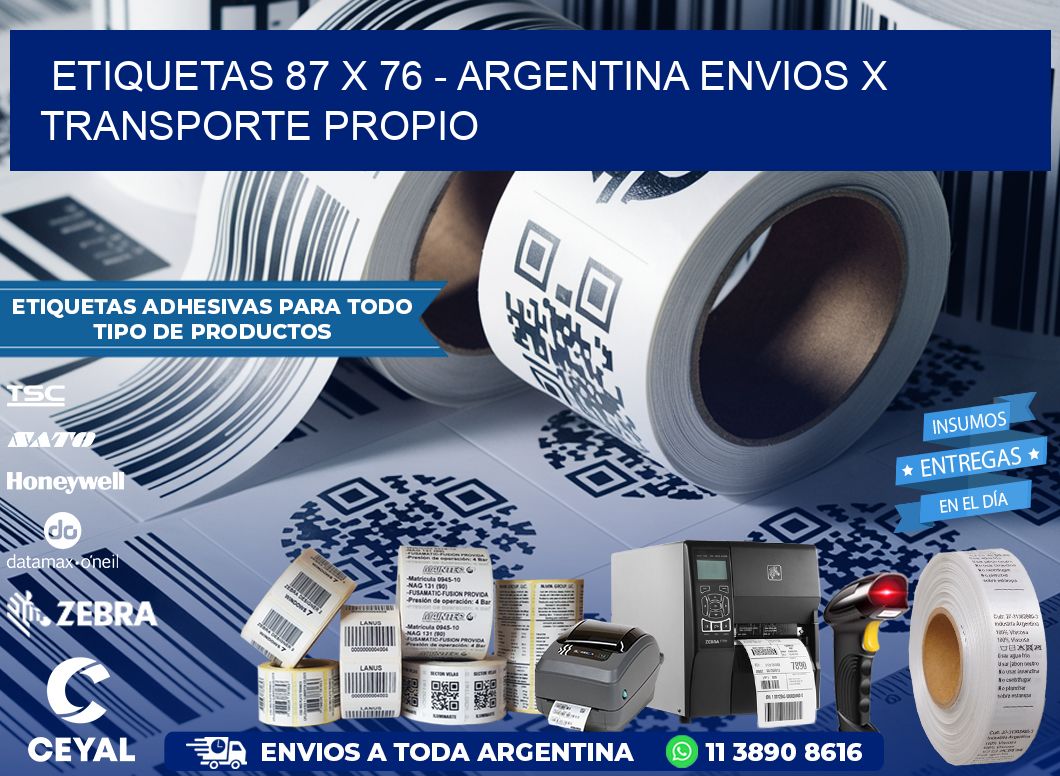 ETIQUETAS 87 x 76 – ARGENTINA ENVIOS X TRANSPORTE PROPIO