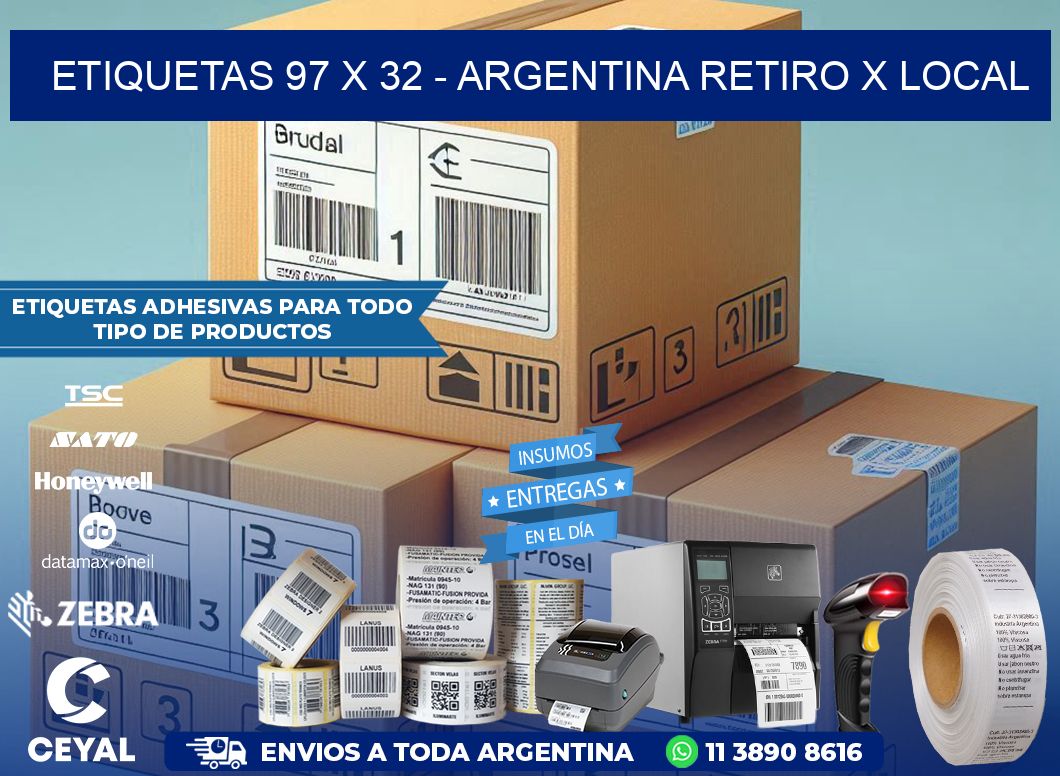 ETIQUETAS 97 x 32 - ARGENTINA RETIRO X LOCAL