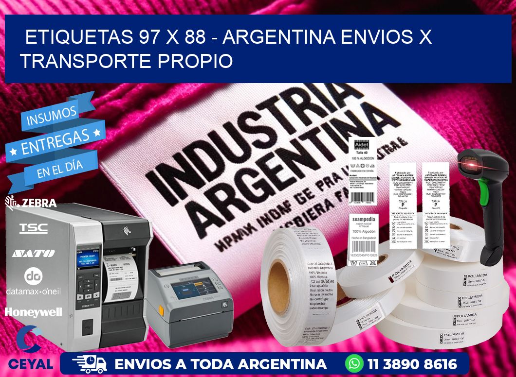 ETIQUETAS 97 x 88 - ARGENTINA ENVIOS X TRANSPORTE PROPIO