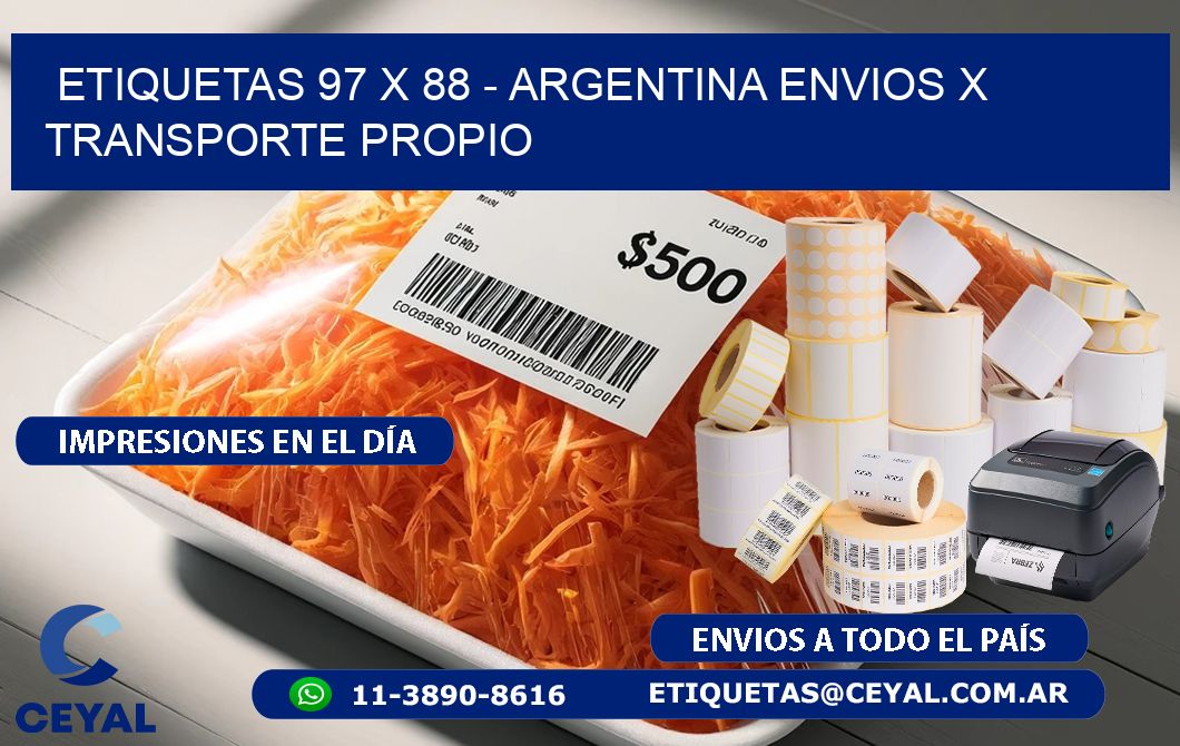 ETIQUETAS 97 x 88 - ARGENTINA ENVIOS X TRANSPORTE PROPIO