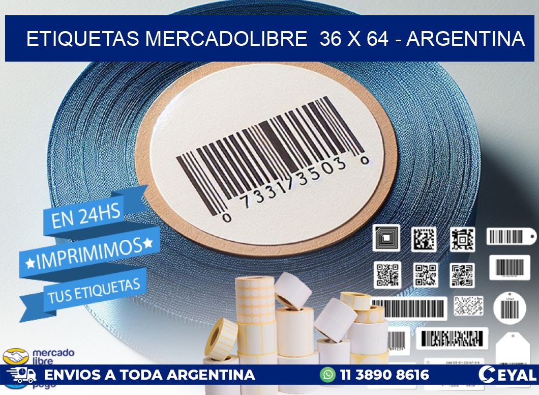 ETIQUETAS MERCADOLIBRE  36 x 64 - ARGENTINA