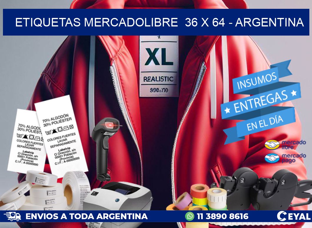 ETIQUETAS MERCADOLIBRE  36 x 64 – ARGENTINA