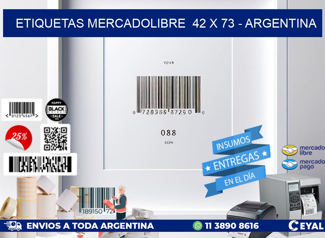 ETIQUETAS MERCADOLIBRE  42 x 73 - ARGENTINA