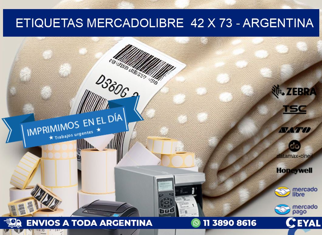 ETIQUETAS MERCADOLIBRE  42 x 73 - ARGENTINA