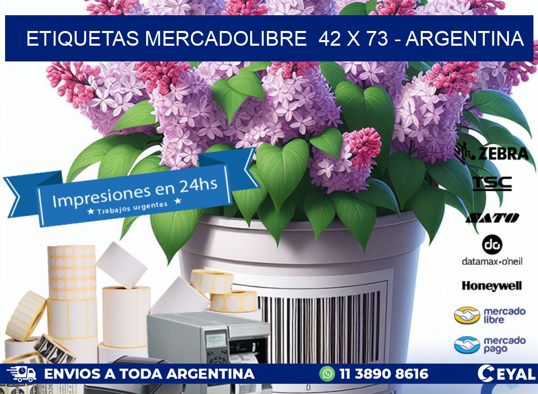 ETIQUETAS MERCADOLIBRE  42 x 73 - ARGENTINA