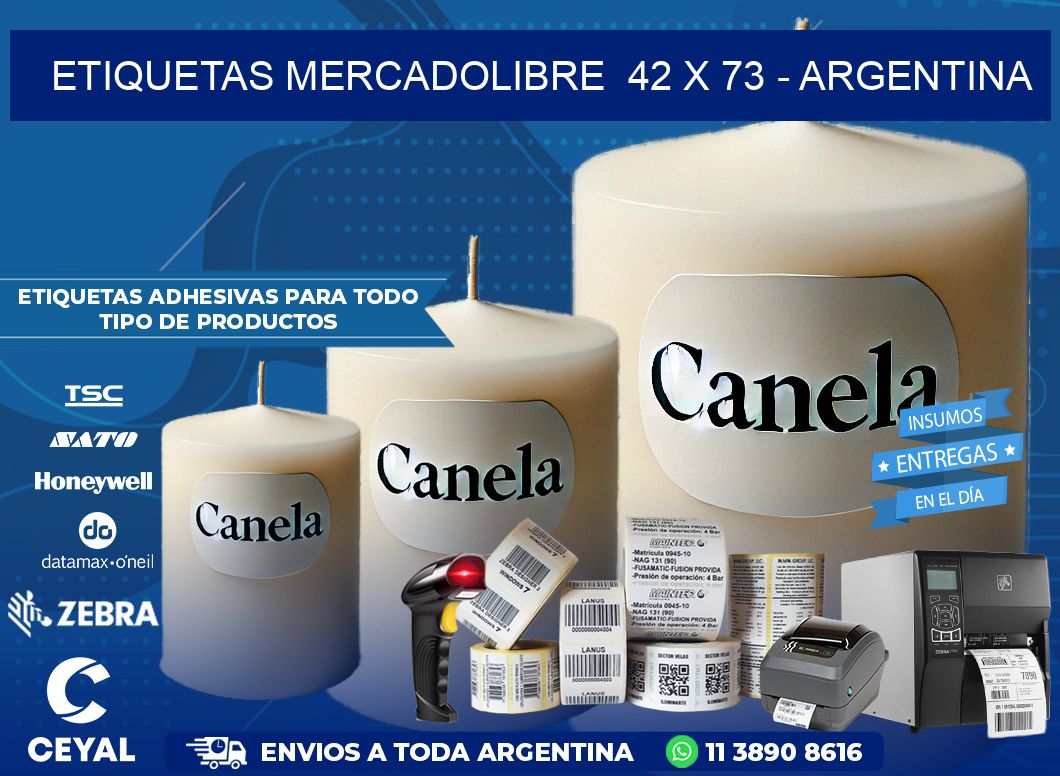 ETIQUETAS MERCADOLIBRE  42 x 73 - ARGENTINA