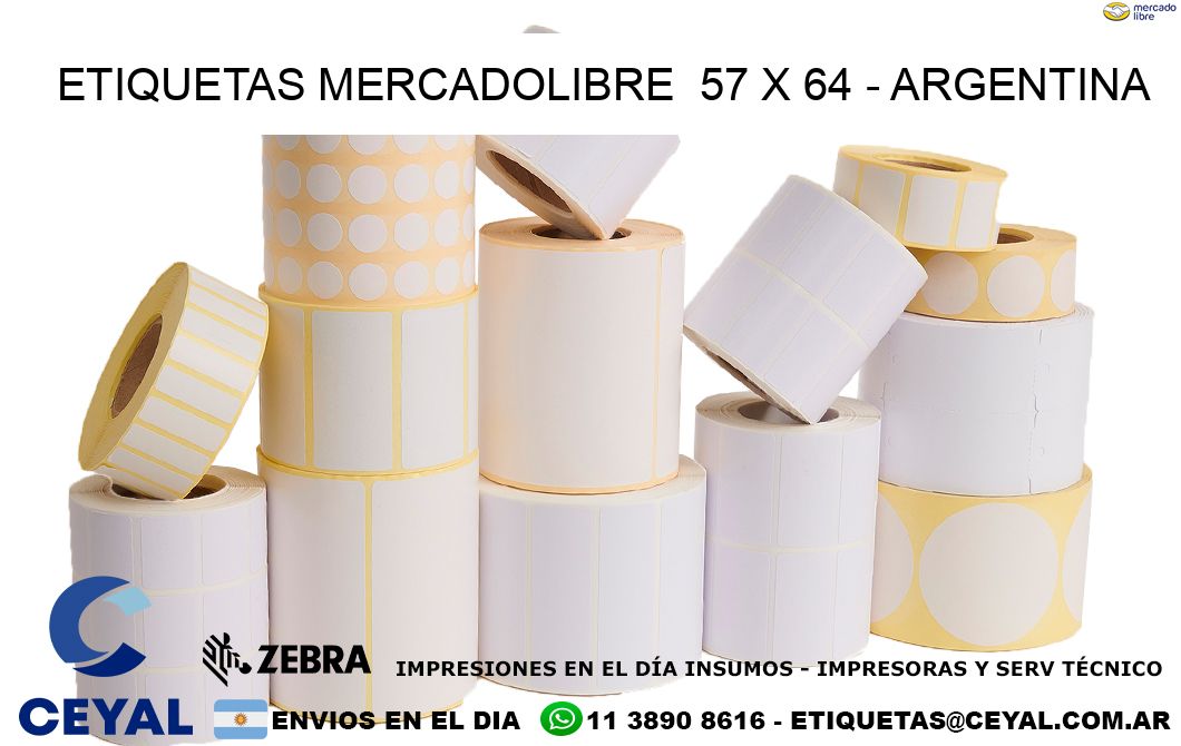 ETIQUETAS MERCADOLIBRE  57 x 64 – ARGENTINA