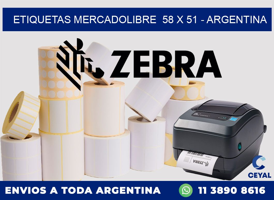 ETIQUETAS MERCADOLIBRE  58 x 51 – ARGENTINA