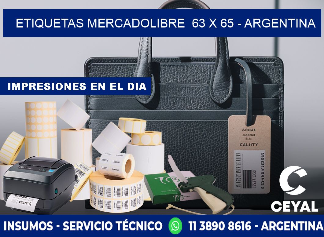 ETIQUETAS MERCADOLIBRE  63 x 65 - ARGENTINA