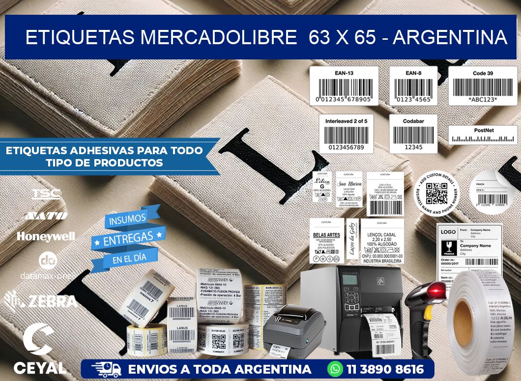 ETIQUETAS MERCADOLIBRE  63 x 65 – ARGENTINA