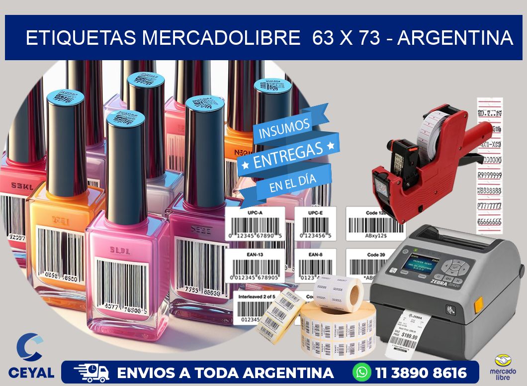 ETIQUETAS MERCADOLIBRE  63 x 73 - ARGENTINA