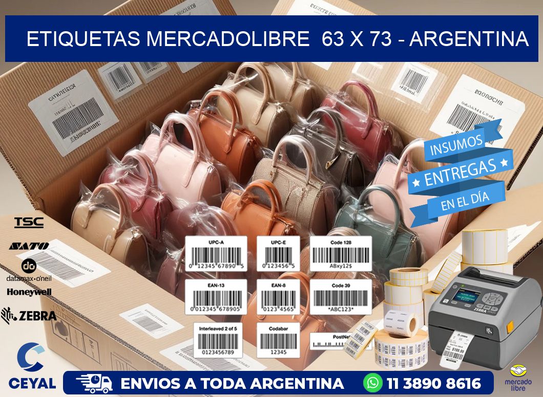 ETIQUETAS MERCADOLIBRE  63 x 73 - ARGENTINA