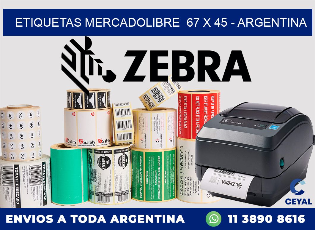 ETIQUETAS MERCADOLIBRE  67 x 45 – ARGENTINA