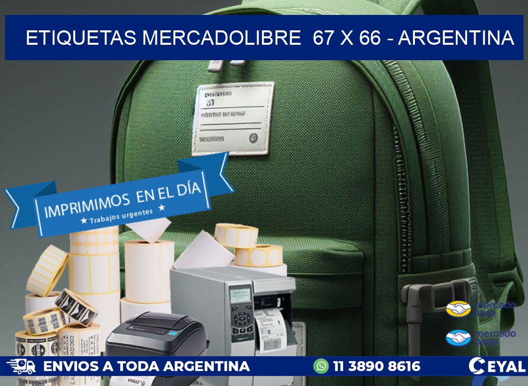 ETIQUETAS MERCADOLIBRE  67 x 66 - ARGENTINA