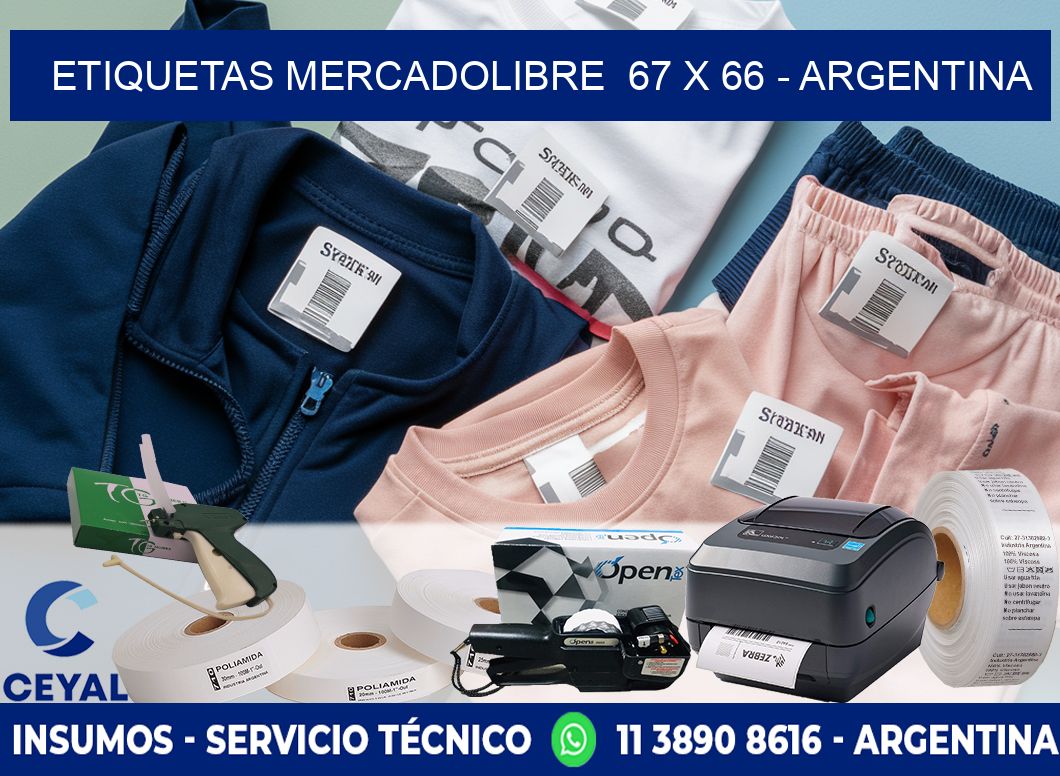 ETIQUETAS MERCADOLIBRE  67 x 66 - ARGENTINA